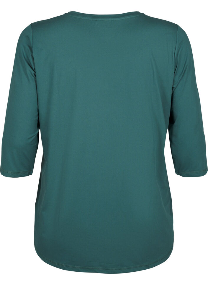 Tr&aelig;ningsbluse med 3/4 &aelig;rmer, Gr&oslash;n, Packshot image number 1
