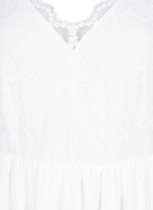 Festkjole med blonder og empire talje, Bright White, Packshot image number 2