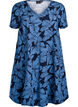 Kort a-shape kjole med blomsterprint, Bl&aring;, Packshot image number 0