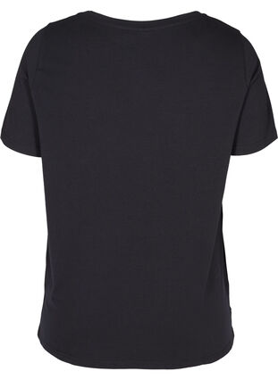 Bomulds t-shirt med nitter, Black , Packshot image number 1
