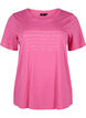 T-shirt med tekst motiv, Shocking Pink W.Pink, Packshot image number 0