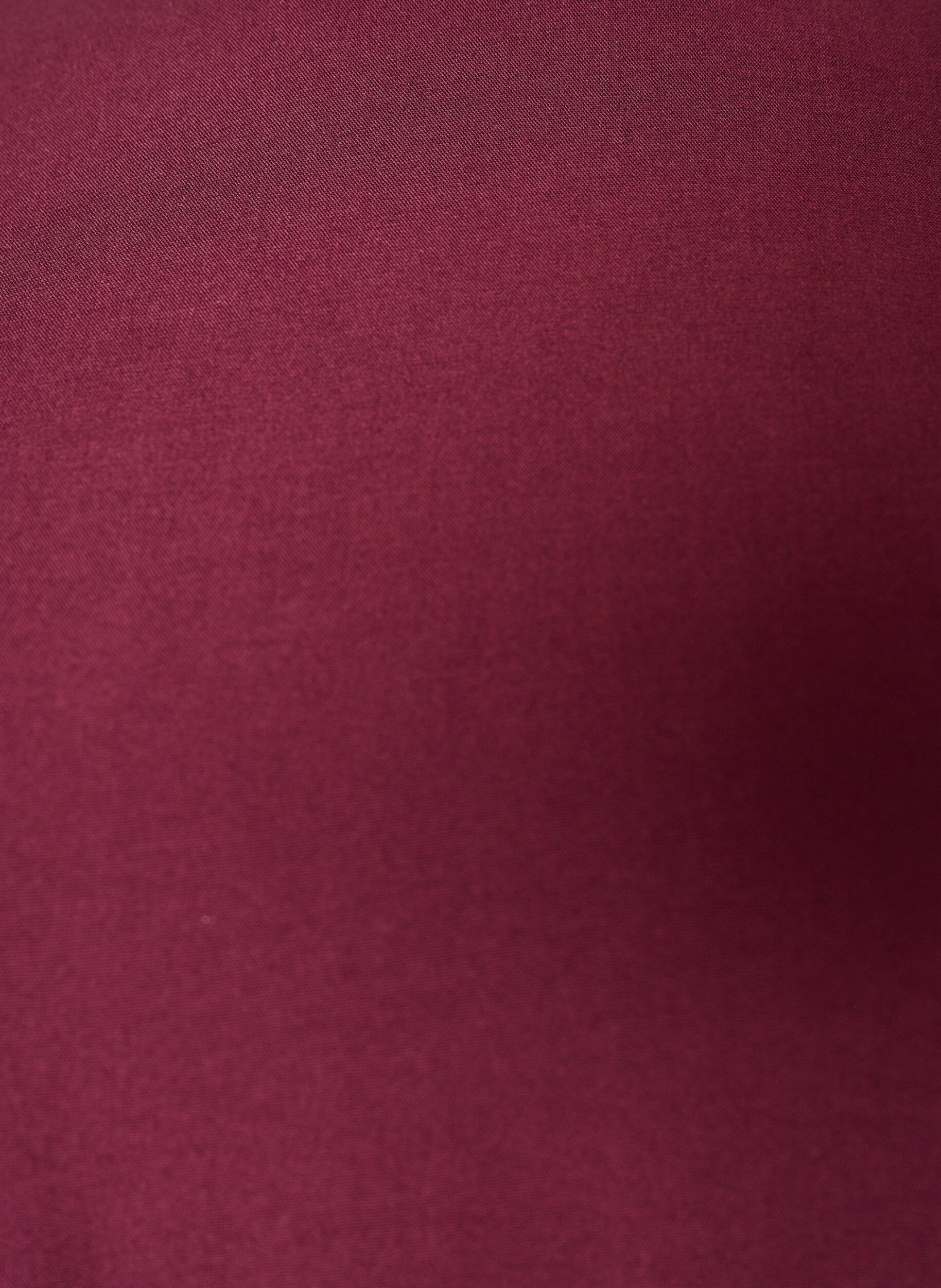ZizziKort&aelig;rmet v&aelig;vet bluse med rund hals, R&oslash;d, Packshot image number 2