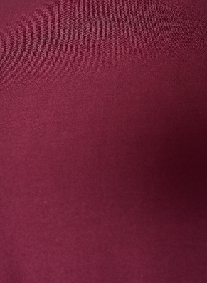 Kort&aelig;rmet v&aelig;vet bluse med rund hals, R&oslash;d, Packshot image number 2