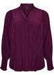 Skjortebluse med fl&aelig;sekrave og rynkedetaljer, Lilla, Packshot image number 0