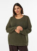 Strikbluse med struktureret hulm&oslash;nster, Gr&oslash;n, Model image number 0
