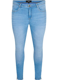 Super slim Amy jeans med lynlås, Light blue