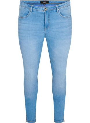Super slim Amy jeans med lynlås, Light blue, Packshot image number 0