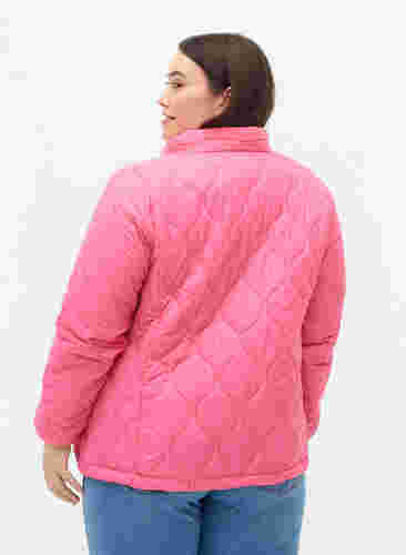 Quiltet jakke med lynlås og lommer , Hot Pink, Model image number 1