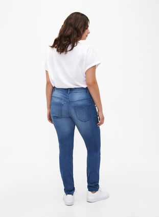 Viona jeans med regulær talje, Light Blue, Model image number 1