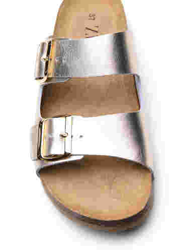Læder sandal med bred pasform , Gold, Packshot image number 2