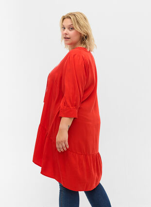 Kjole med 3/4 ærmer, Fiery Red, Model image number 1