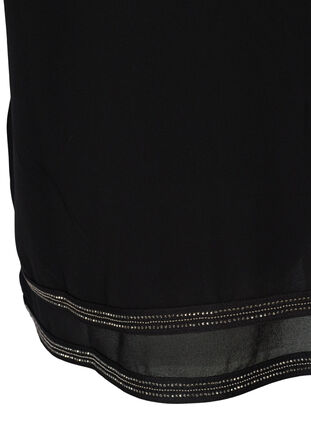Bluse med 3/4 ærmer og sten i bunden , Black, Packshot image number 3