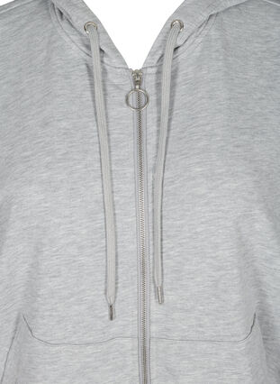 Kortærmet sweatshirt med lynlås, Light Grey Melange, Packshot image number 2