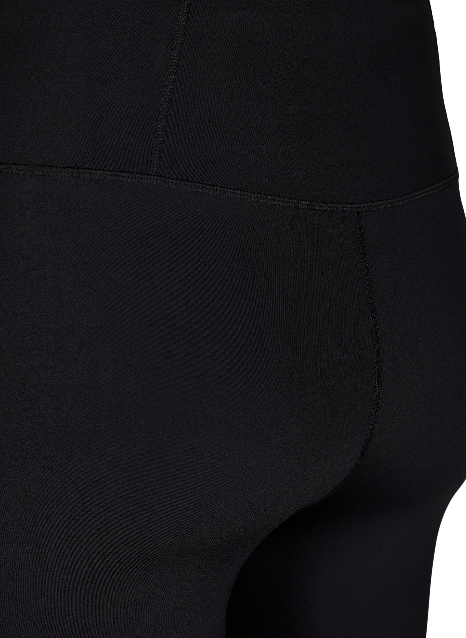 Zizzi CORE, SUPER TENSION TIGHTS - 3/4 tr&aelig;ningstights med lomme, Black, Packshot image number 3