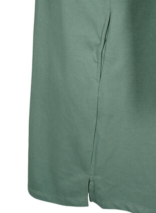 Kortærmet sweatkjole med lommer, Chinois Green, Packshot image number 4