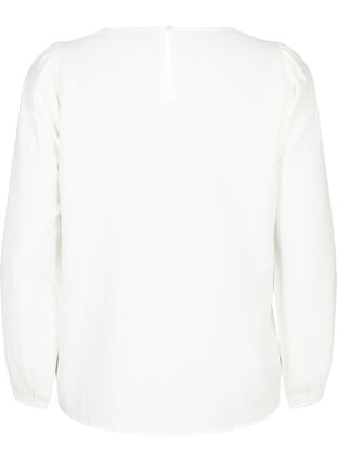 Bluse i viskose med crochet detalje, Bright White, Packshot image number 1