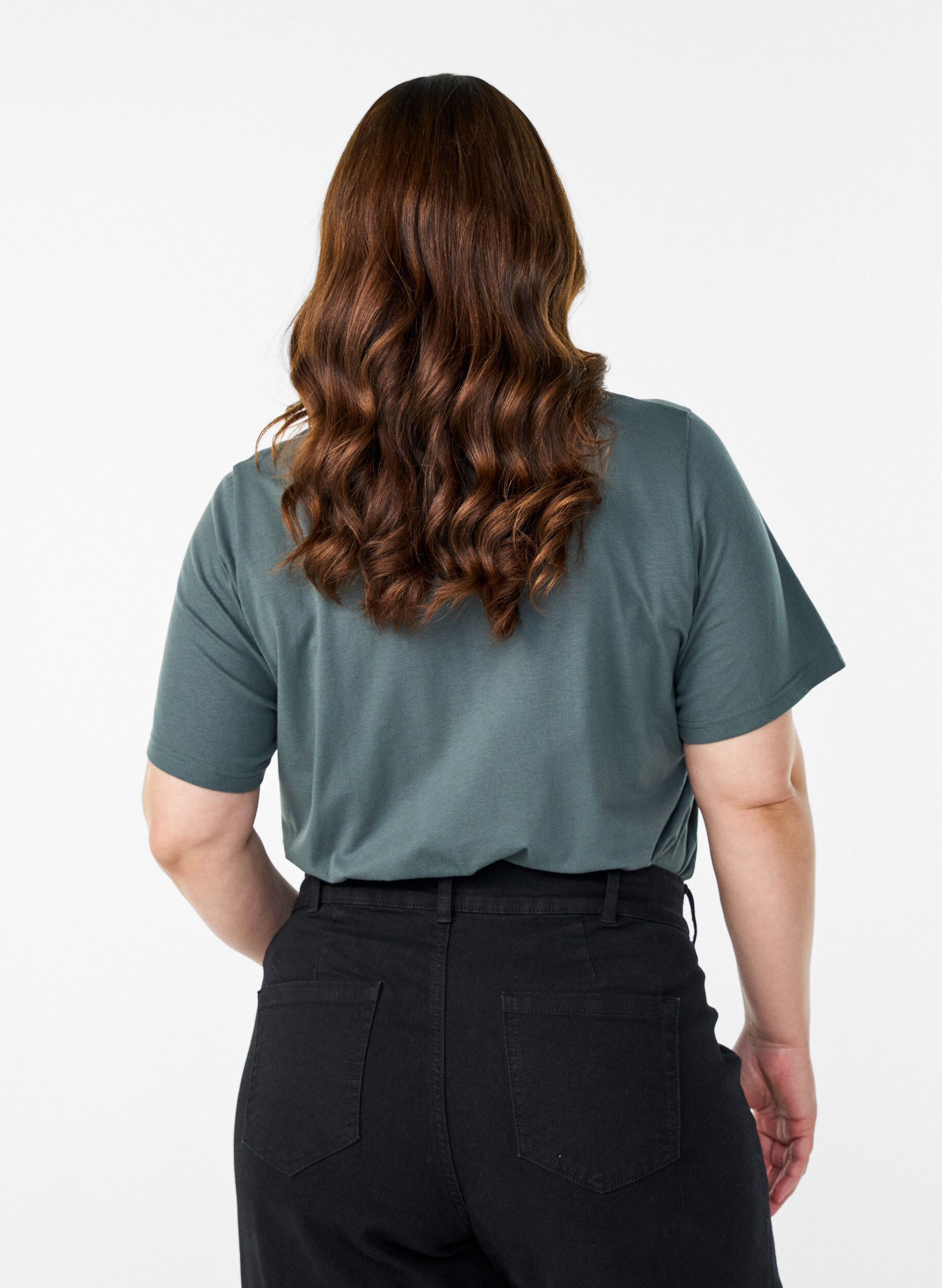 ZizziT-shirt med motiv, Gr&oslash;n, Model image number 2