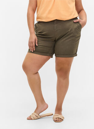 Bomulds shorts med lommer, Tarmac, Model image number 2