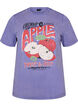 T-shirt i bomuld med frontprint og vasket look, Lilla, Packshot image number 0