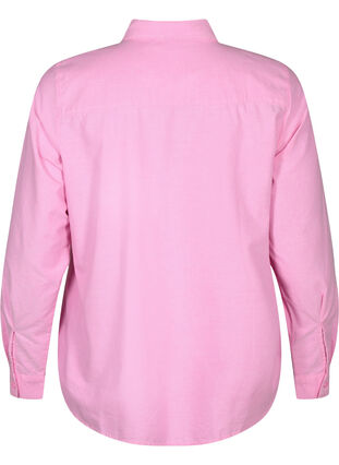 Langærmet skjorte i bomuld, Pink Frosting, Packshot image number 1