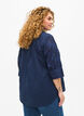 Skjortebluse med broderi anglaise og 3/4 ærmer, Navy Blazer, Model image number 1