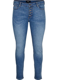 Sanna jeans med super slim fit og knaplukning