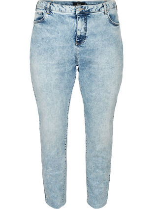 Mom fit jeans i bomuld, Light blue denim, Packshot image number 0