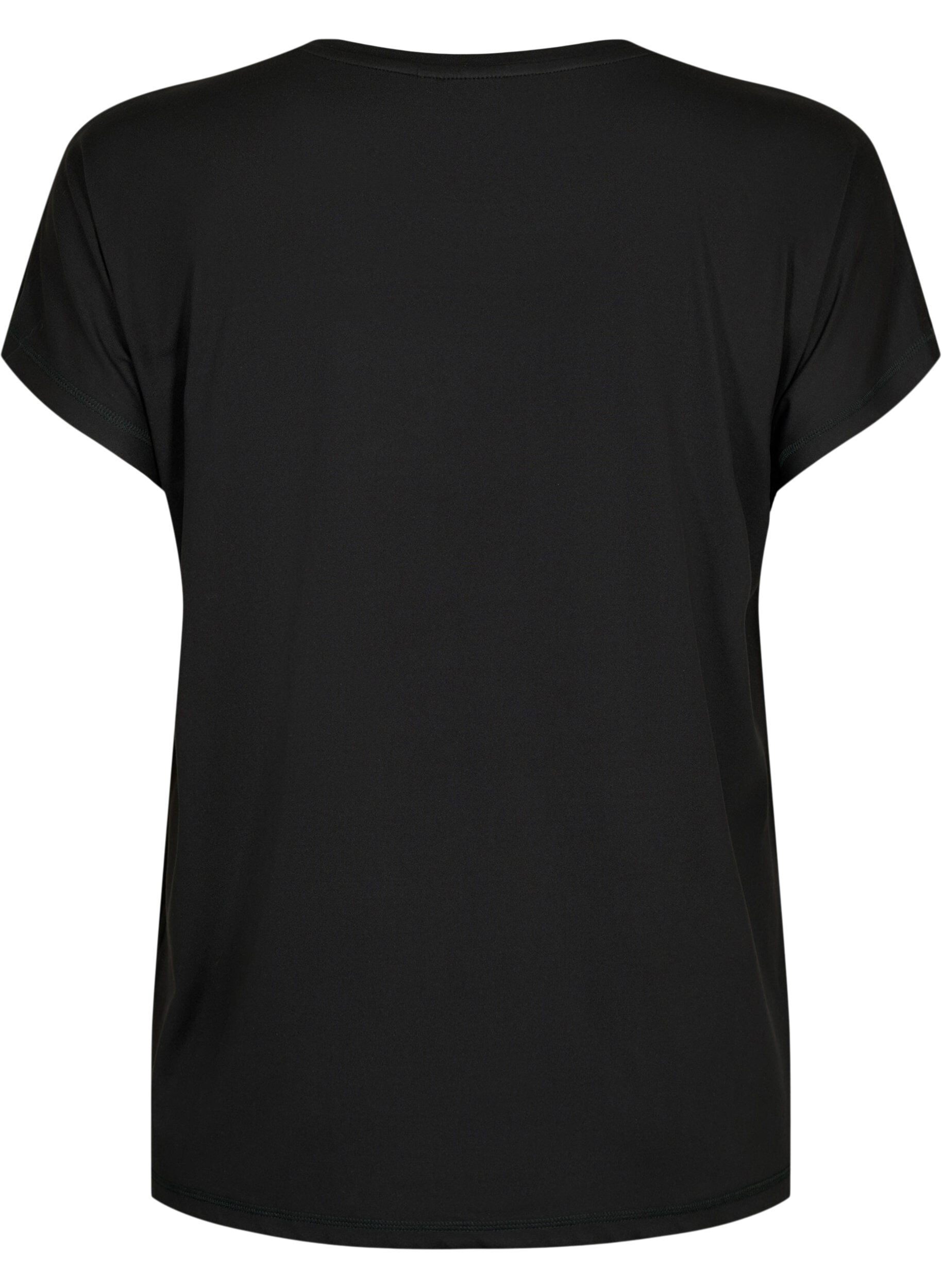 Zizzi Tr&aelig;nings t-shirt med rund hals, Black, Packshot image number 1