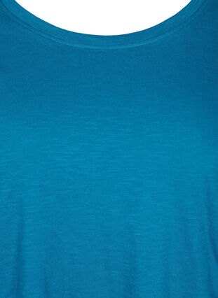 Kortærmet t-shirt i bomuld, Moroccan Blue, Packshot image number 2