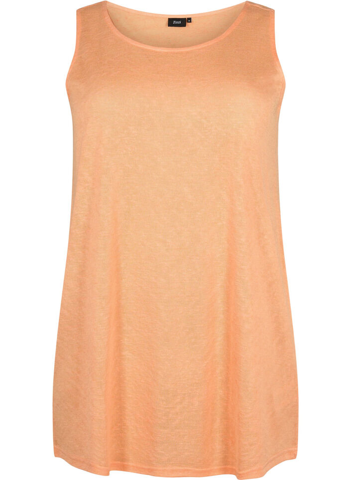 Top med struktur og rund hals, Mock Orange, Packshot image number 0