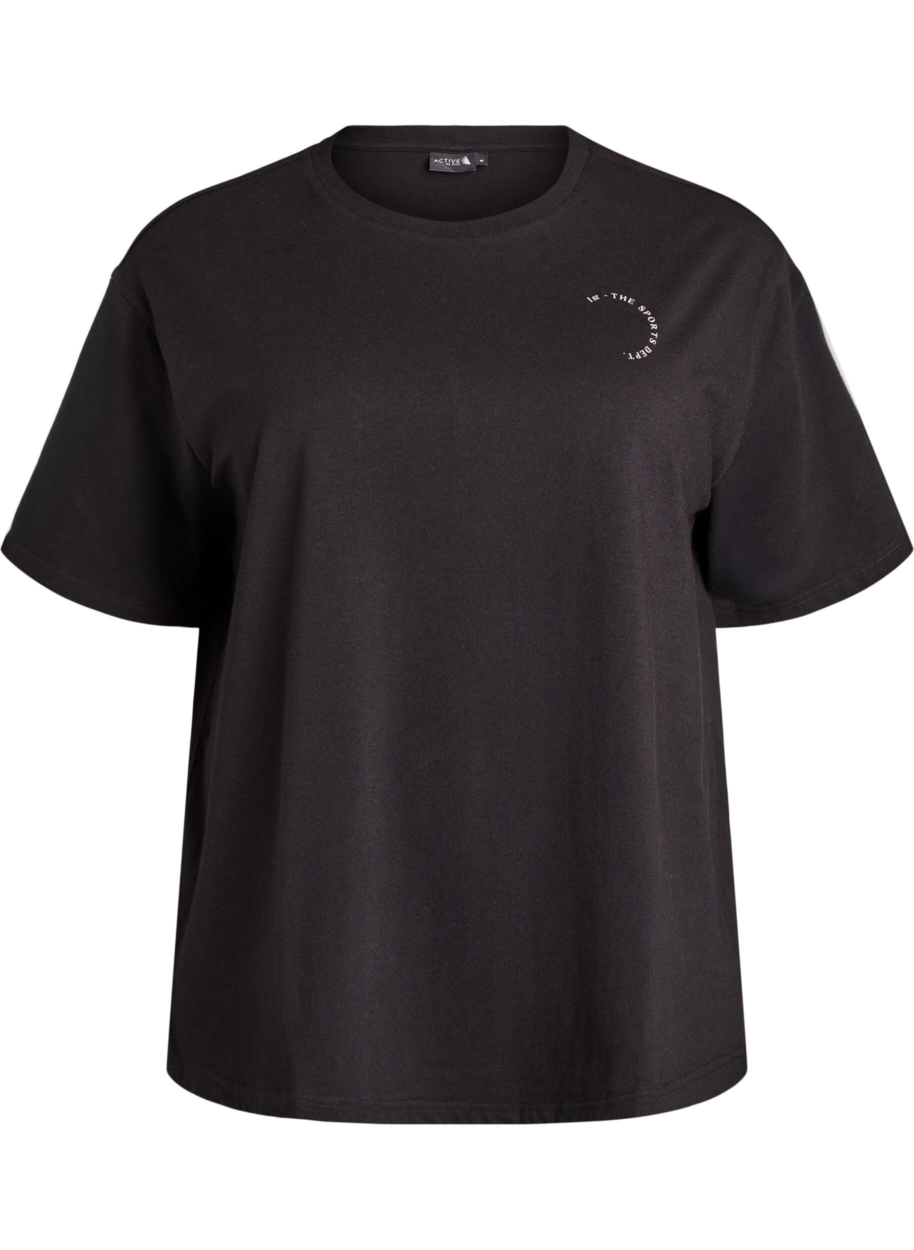 ZizziSporty t-shirt i &oslash;kologisk bomuld, Sort, Packshot image number 0