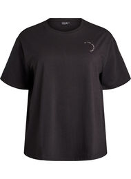 Sporty t-shirt i &oslash;kologisk bomuld, Sort