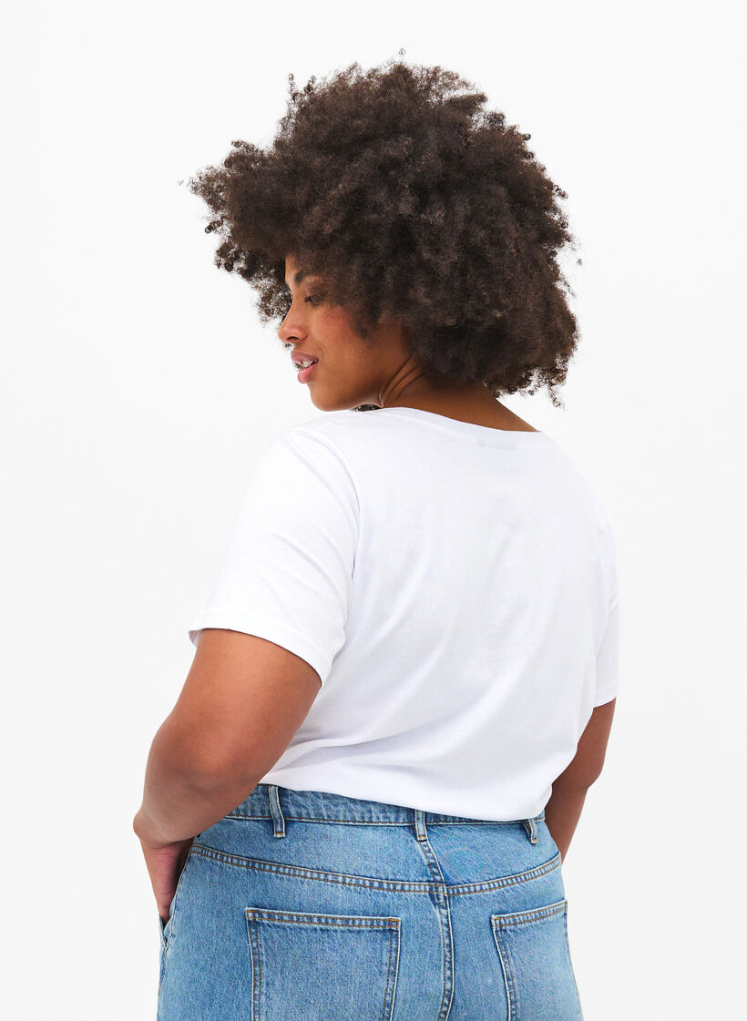 T-shirt med rhinesten, B.White W.Rhinestone, Model image number 1