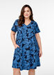 Kort a-shape kjole med blomsterprint, Bl&aring;, Model image number 0