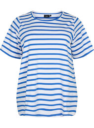 Stribet bomulds t-shirt, Blue Stripes