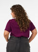 T-shirt i &oslash;kologisk bomuld med velourtekst, Lilla, Model image number 2