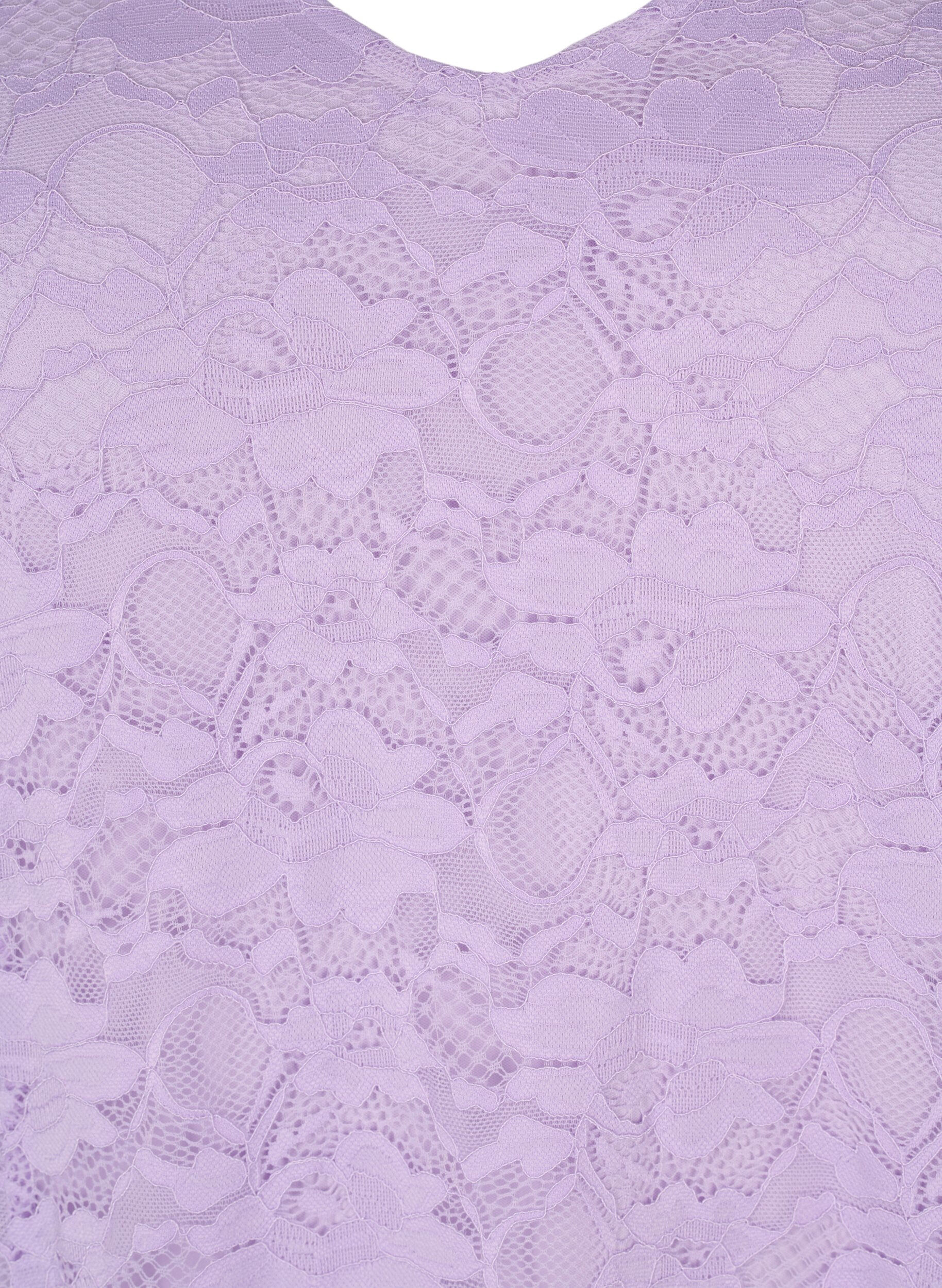 Zizzi Blondekjole med 3/4 &aelig;rmer, Lavendula, Packshot image number 2