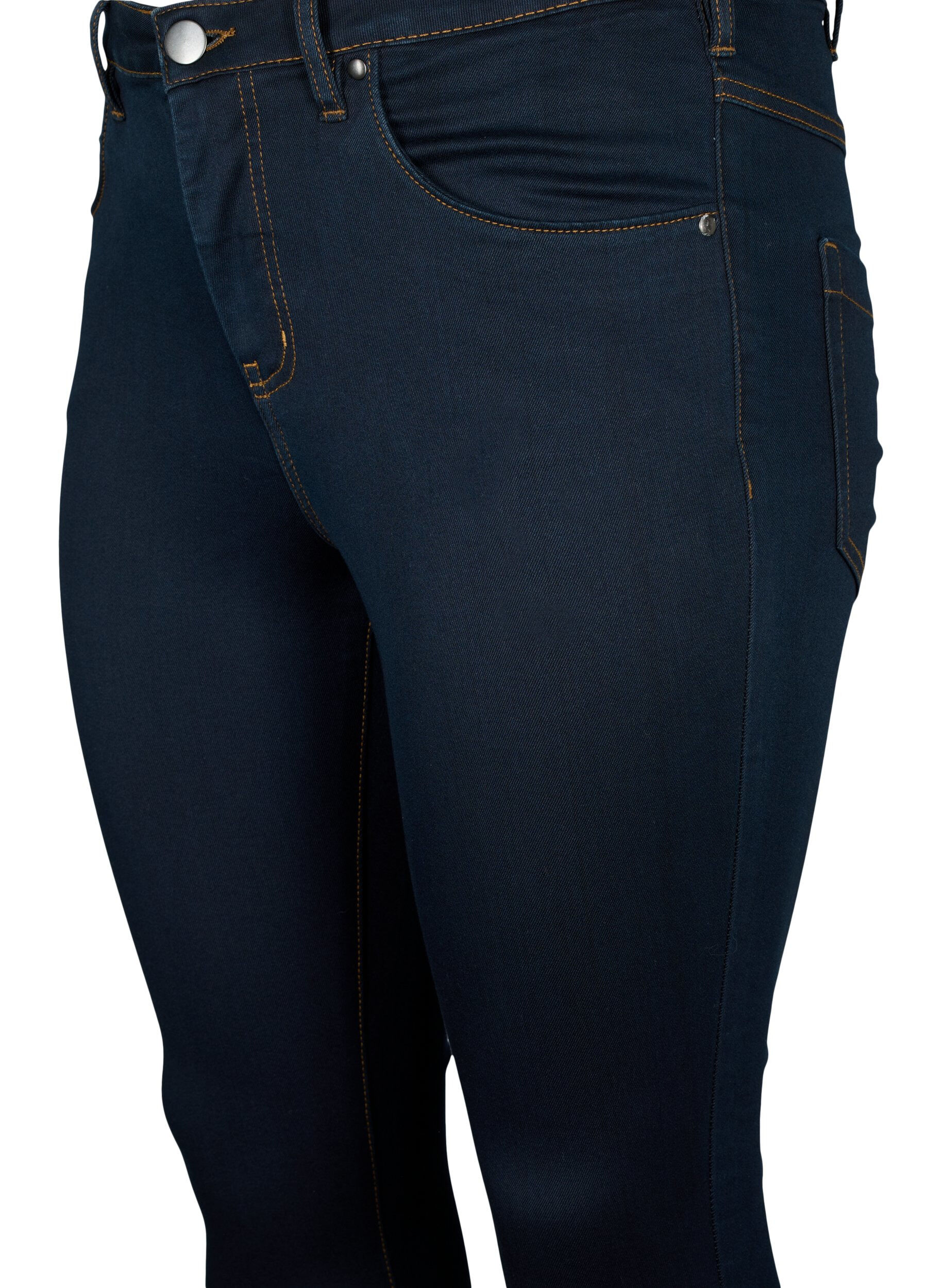 Zizzi Super slim Amy jeans med h&oslash;j talje, Tobacco Un, Packshot image number 2