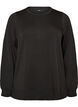 Lang&aelig;rmet jerseybluse med rund hals, Sort, Packshot image number 0