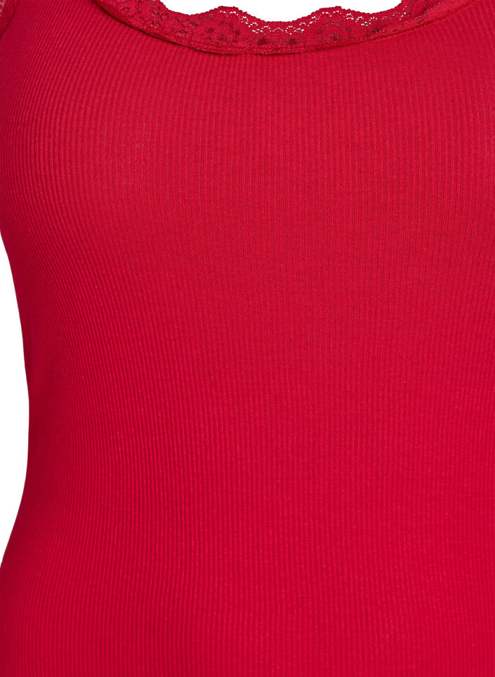 Top med blondekant, R&oslash;d, Packshot image number 2