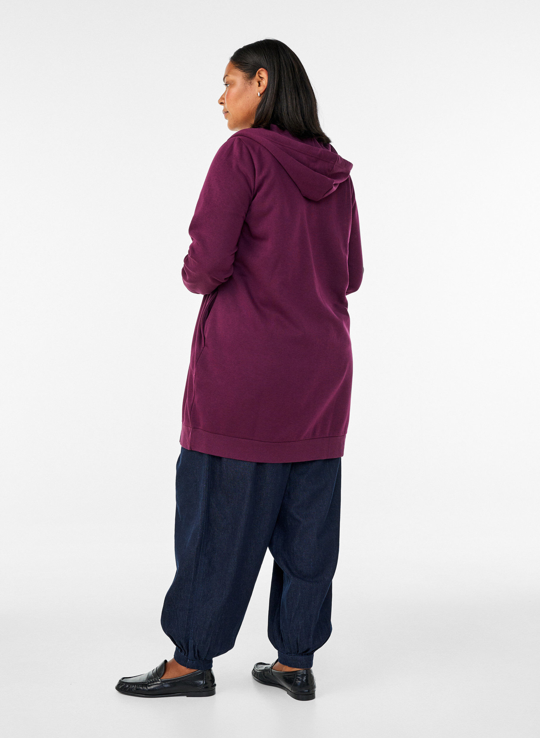 ZizziBluse med balloneffekt og chiffondetaljer, R&oslash;d, Model image number 2