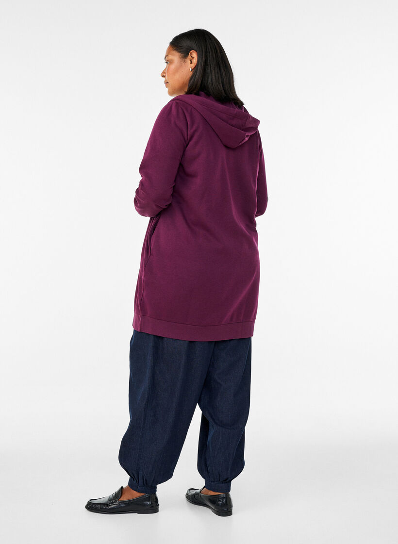 Bluse med balloneffekt og chiffondetaljer, R&oslash;d, Model image number 2