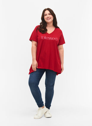 Bomulds t-shirt med korte ærmer, Barbados Cherry BLES, Model image number 2