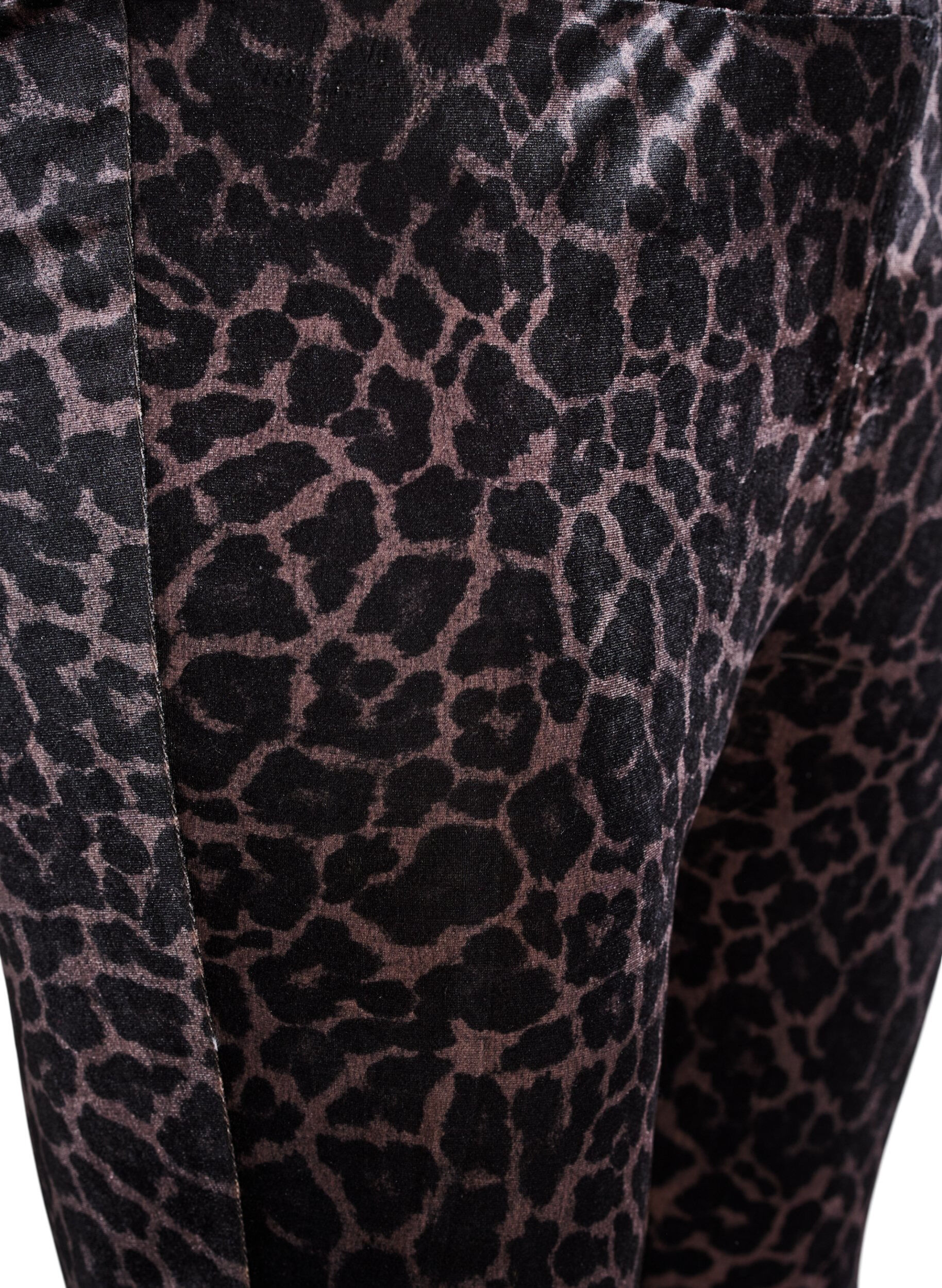 Zizzi Leggings i velour med leopardm&oslash;nster, Brun, Packshot image number 2