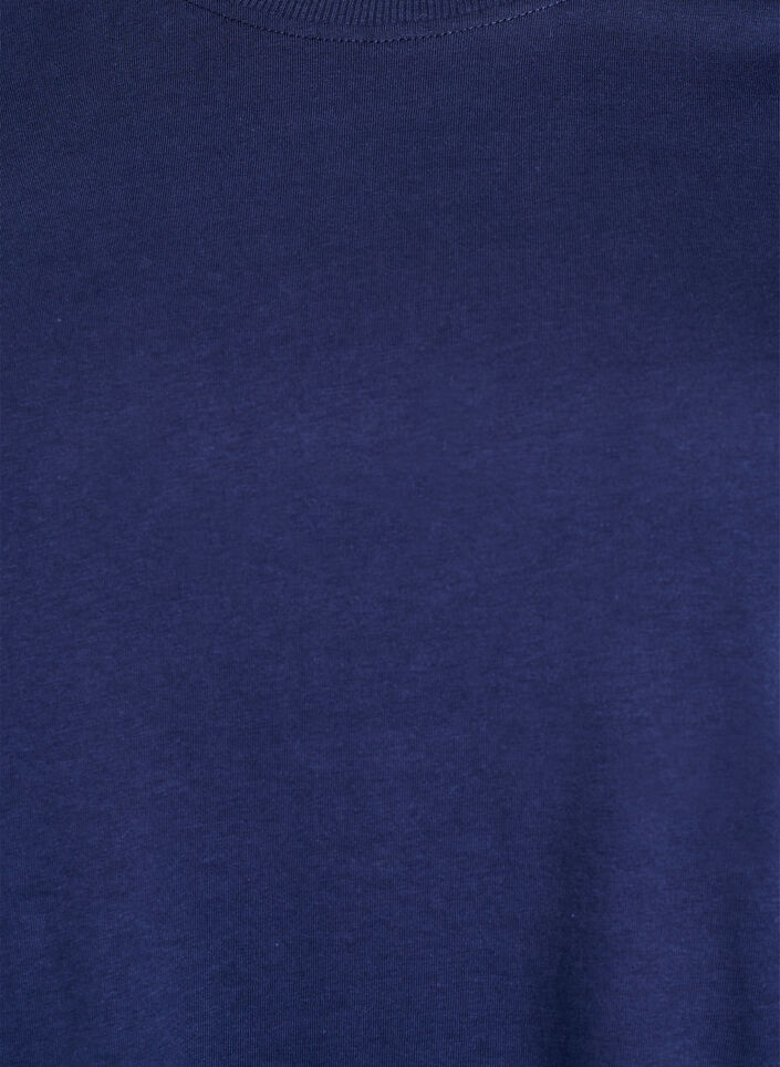 Basis t-shirt i bomuld med rund hals, Bl&aring;, Packshot image number 2