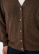 Cardigan med dekorative knapper og V-hals, Brun, Model image number 3