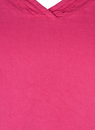 Kortærmet bomulds bluse med v-hals, Fuchsia Purple, Packshot image number 2