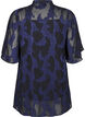 Chiffon tunika med jacquard mønster, Evening Blue, Packshot image number 1