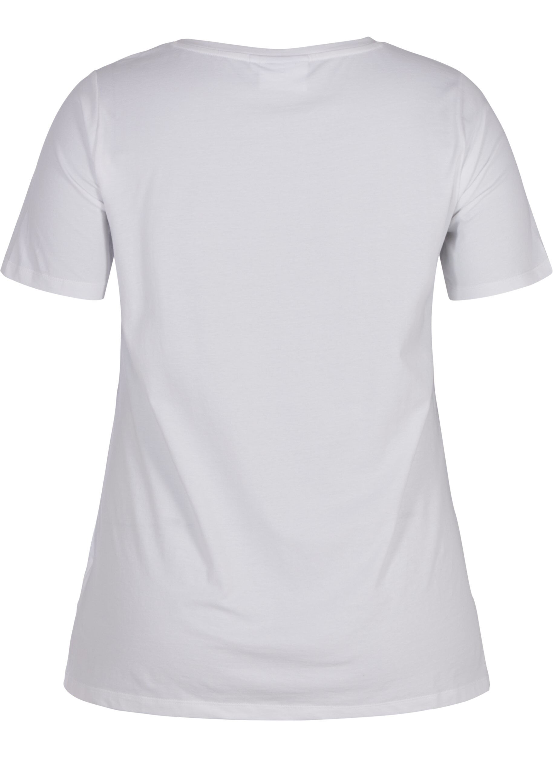 Zizzi Basis t-shirt, Bright White, Packshot image number 1
