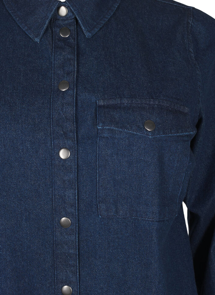 Denimjakke med brystlomme, Unwashed Denim, Packshot image number 2